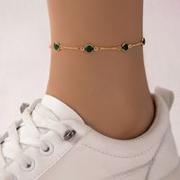 Collar De Diamantes De Imitación Verde De Moda sku image 3
