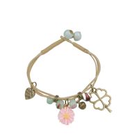 Casual Simple Style Four Leaf Clover Butterfly Daisy Baroque Pearls Ceramics Beaded Plating Braid White Gold Plated Women's Bracelets main image 2