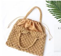 Women's Basic Solid Color Cotton Rope Shopping Bags sku image 5