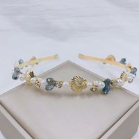 Sweet Simple Style Shell Imitation Pearl Alloy Inlay Artificial Crystal Hair Band main image 4