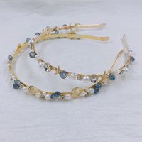 Sweet Simple Style Shell Imitation Pearl Alloy Inlay Artificial Crystal Hair Band main image 3