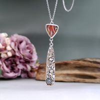 Wholesale Jewelry Retro Heart Shape Alloy Artificial Gemstones Plating Inlay Pendant Necklace main image 6