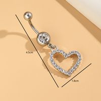 Ig Style Commute Heart Shape Copper Hollow Out Inlay Zircon Belly Ring main image 3