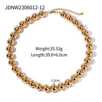 Wholesale Elegant Retro Solid Color Stainless Steel Beaded Bracelets Necklace sku image 1