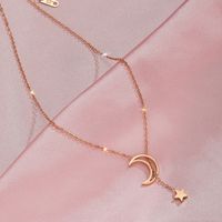 Simple Style Star Titanium Steel Copper Chain Pendant Necklace sku image 2