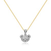 Ig Style Cute Bear Brass Plating Inlay Zircon Pendant Necklace 1 Piece sku image 8