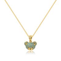 Ig Style Cute Bear Brass Plating Inlay Zircon Pendant Necklace 1 Piece sku image 7