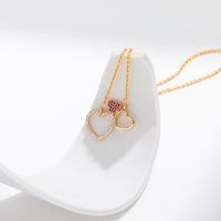 Simple Style Heart Shape Copper Zircon Pendant Necklace In Bulk main image 2