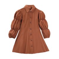 Simple Style Solid Color Pleated Polyester Girls Dresses main image 2