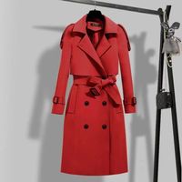 Femmes Style Simple Couleur Unie Ceinture Unique Poitrine Manteau Trench-coat main image 5