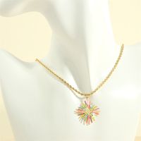 Simple Style Artistic Flower Copper 18k Gold Plated Pendant Necklace In Bulk main image 4