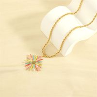 Simple Style Artistic Flower Copper 18k Gold Plated Pendant Necklace In Bulk sku image 1