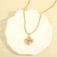 Einfacher Stil Künstlerisch Blume Kupfer 18 Karat Vergoldet Halskette Mit Anhänger In Masse main image 6