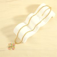 Einfacher Stil Künstlerisch Blume Kupfer 18 Karat Vergoldet Halskette Mit Anhänger In Masse main image 5