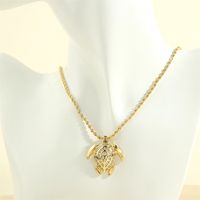 Simple Style Tortoise Copper 18k Gold Plated Zircon Pendant Necklace In Bulk main image 5