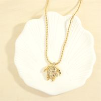 Simple Style Tortoise Copper 18k Gold Plated Zircon Pendant Necklace In Bulk main image 4