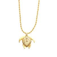 Simple Style Tortoise Copper 18k Gold Plated Zircon Pendant Necklace In Bulk main image 3