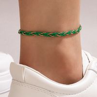 Simple Foot Accessories Bohemian Contrast Color Woven Anklet sku image 13