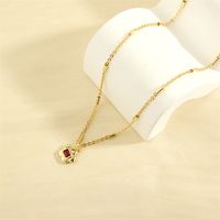 Simple Style Commute Flower Copper 18k Gold Plated Zircon Pendant Necklace In Bulk main image 9