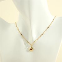 Simple Style Commute Flower Copper 18k Gold Plated Zircon Pendant Necklace In Bulk sku image 5