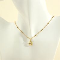 Simple Style Commute Flower Copper 18k Gold Plated Zircon Pendant Necklace In Bulk main image 7