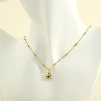 Simple Style Commute Flower Copper 18k Gold Plated Zircon Pendant Necklace In Bulk main image 5