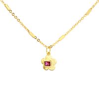 Simple Style Commute Flower Copper 18k Gold Plated Zircon Pendant Necklace In Bulk main image 2