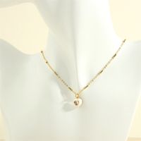Sweet Simple Style Heart Shape Copper 18k Gold Plated Zircon Pendant Necklace In Bulk sku image 2