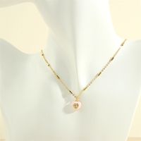 Sweet Simple Style Heart Shape Copper 18k Gold Plated Zircon Pendant Necklace In Bulk sku image 5