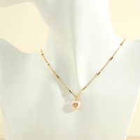 Sweet Simple Style Heart Shape Copper 18k Gold Plated Zircon Pendant Necklace In Bulk main image 8