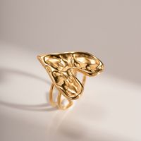 Ig Style Heart Shape Stainless Steel Plating 18k Gold Plated Open Rings main image 3