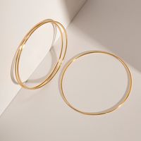 Streetwear Korean Style Solid Color Stainless Steel Plating 18k Gold Plated Bangle main image 3
