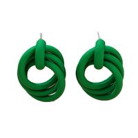 1 Pair Vacation Round Spray Paint Rubber Drop Earrings sku image 3