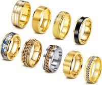 Simple Style Geometric Titanium Steel Plating Inlay Zircon Men's Rings sku image 20