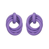 1 Pair Vacation Round Spray Paint Rubber Drop Earrings sku image 4