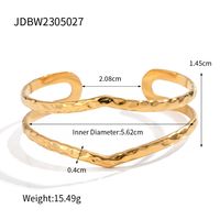 Lady Modern Style Classic Style Solid Color Stainless Steel 18k Gold Plated Bangle In Bulk sku image 1