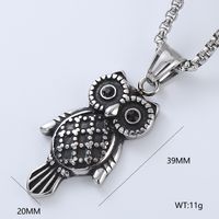 Punk Streetwear Owl Horse 304 Stainless Steel No Inlaid Men'S main image 5
