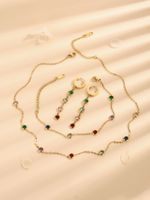 Wholesale Elegant Lady Simple Style Round Steel Inlay Rhinestones Bracelets Earrings Necklace main image 1