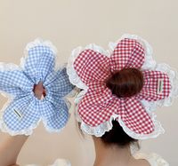 Sweet Plaid Flower Cloth Hair Tie main image 1