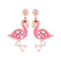 1 Pair Casual Vacation Flamingo Inlay Alloy Resin Drop Earrings main image 5