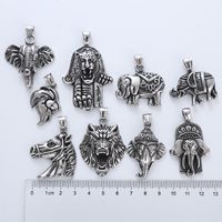 Hip-Hop Streetwear Cool Style Lion Elephant 304 Stainless Steel No Inlaid Men'S main image 3