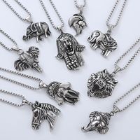 Hip-Hop Streetwear Cool Style Lion Elephant 304 Stainless Steel No Inlaid Men'S main image 9