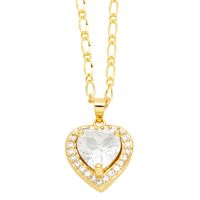 Elegant Lady Simple Style Heart Shape Stainless Steel Copper 18k Gold Plated Zircon Pendant Necklace In Bulk sku image 3