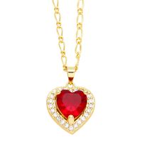 Elegant Lady Simple Style Heart Shape Stainless Steel Copper 18k Gold Plated Zircon Pendant Necklace In Bulk sku image 4