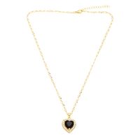Elegant Lady Simple Style Heart Shape Stainless Steel Copper 18k Gold Plated Zircon Pendant Necklace In Bulk main image 6