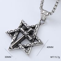 Punk Cool Style Star Stainless Steel Men's Necklace Pendant sku image 8