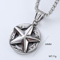 Punk Cool Style Star Stainless Steel Men's Necklace Pendant sku image 7