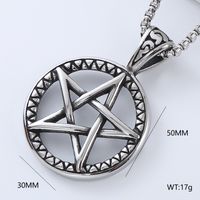 Punk Cool Style Star Stainless Steel Men's Necklace Pendant sku image 2