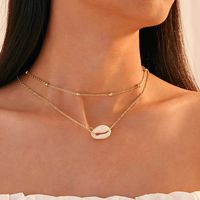 Fashion Conch String Gold Bead Multilayer Alloy Necklace Nhgy156914 main image 1