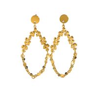 1 Pair Vacation Wreath Twist Plating Stainless Steel Natural Stone 18k Gold Plated Drop Earrings Ear Studs main image 5